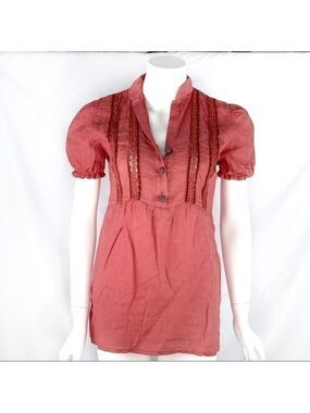 𝅺NEW-VINTAGE Raison D'etre Designer Neiman Marcus Brand,PuffSleeve, Lace Blouse